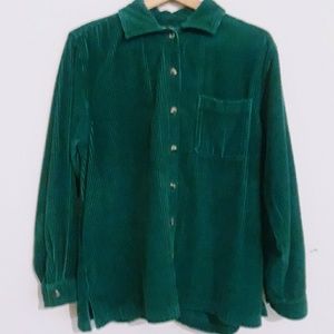 L.L.Bean Ladies Dark Green Corduroy Shirt